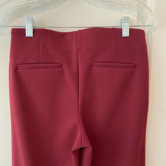 LOFT Raspberry Cropped Straight Leg Pants Trousers Elastic Waist Size XS Petite - Picture 3 of 4
